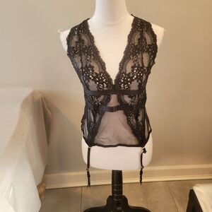 Oh la la Cheri Paris Joel Lace Black Teddy Lingerie Size L/XL